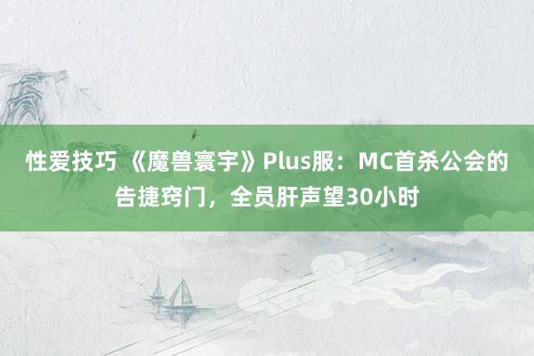 性爱技巧 《魔兽寰宇》Plus服：MC首杀公会的告捷窍门，全员肝声望30小时