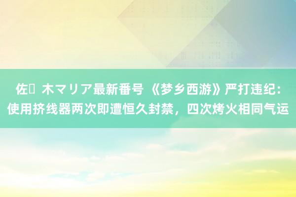 佐々木マリア最新番号 《梦乡西游》严打违纪：使用挤线器两次即遭恒久封禁，四次烤火相同气运