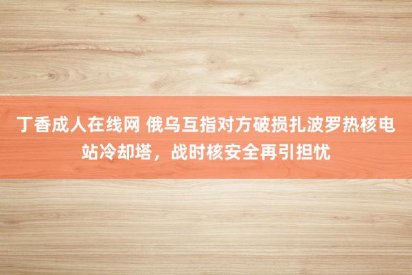 丁香成人在线网 俄乌互指对方破损扎波罗热核电站冷却塔，战时核安全再引担忧