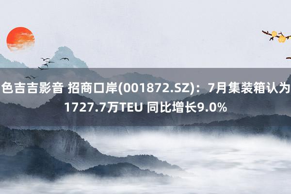 色吉吉影音 招商口岸(001872.SZ)：7月集装箱认为1727.7万TEU 同比增长9.0%