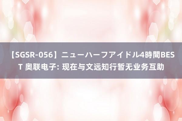 【SGSR-056】ニューハーフアイドル4時間BEST 奥联电子: 现在与文远知行暂无业务互助