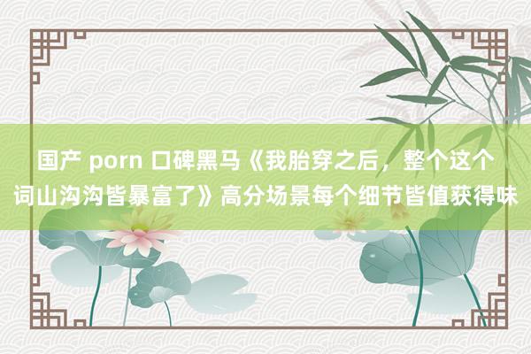 国产 porn 口碑黑马《我胎穿之后，整个这个词山沟沟皆暴富了》高分场景每个细节皆值获得味