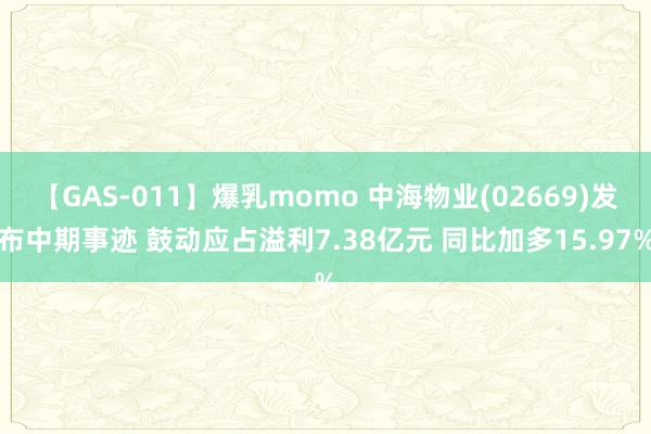 【GAS-011】爆乳momo 中海物业(02669)发布中期事迹 鼓动应占溢利7.38亿元 同比加多15.97%