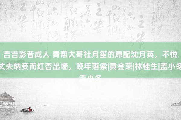 吉吉影音成人 青帮大哥杜月笙的原配沈月英，不悦丈夫纳妾而红杏出墙，晚年落索|黄金荣|林桂生|孟小冬