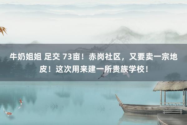 牛奶姐姐 足交 73亩！赤岗社区，又要卖一宗地皮！这次用来建一所贵族学校！