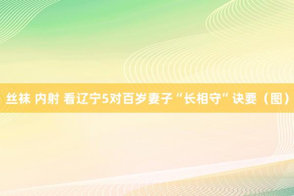 丝袜 内射 看辽宁5对百岁妻子“长相守”诀要（图）