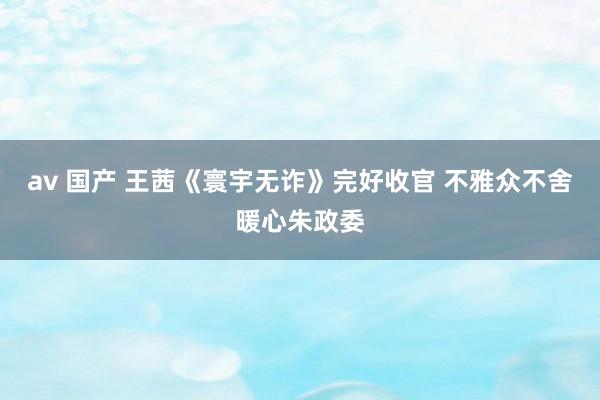 av 国产 王茜《寰宇无诈》完好收官 不雅众不舍暖心朱政委